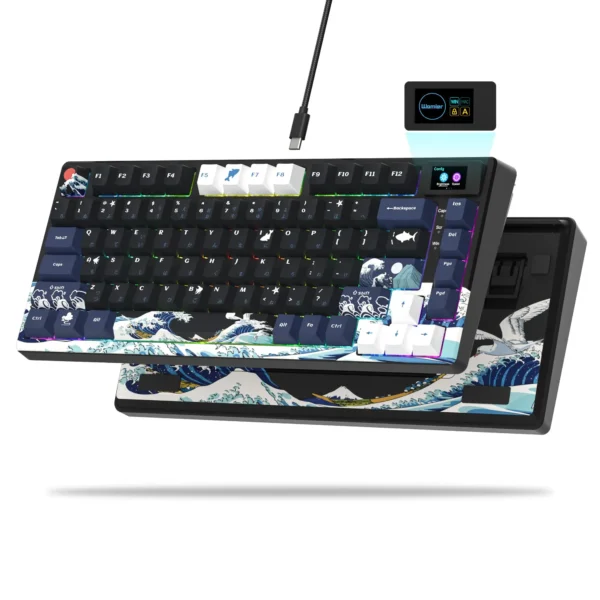 Womier S-K80 75% Keyboard with Color OLED Display Mechanical Gaming Keyboard Hot Swap Keyboard Gasket Mount RGB Custom Keyboard